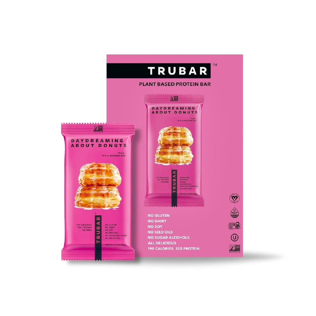 TRUBAR Vegan Protein Bars, Mint Chips, 12g Lean Protein, Healthy Snack Bars, 12 Count