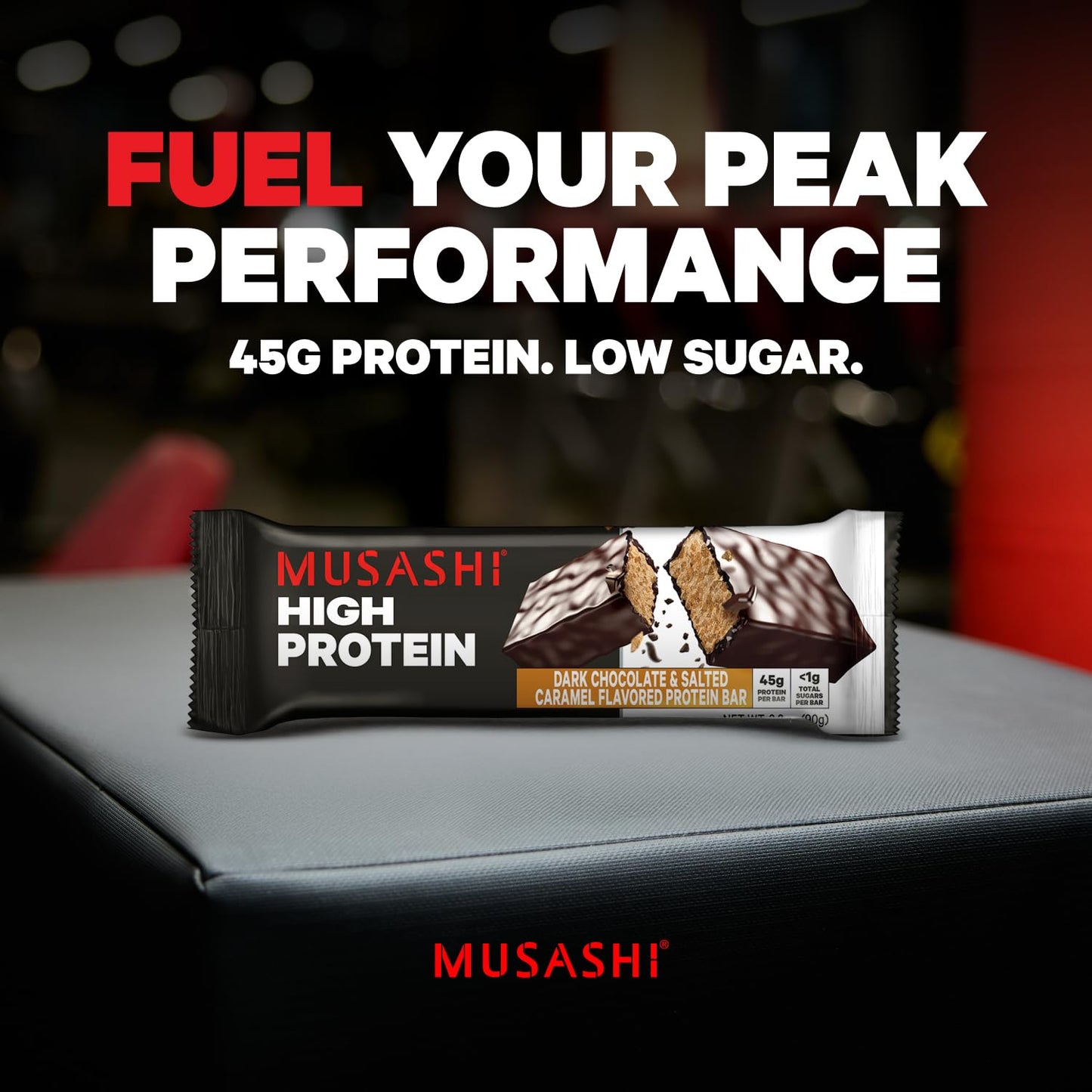 MUSASHI High Protein Bars, 12 Pack, 3.2 oz (90 g)