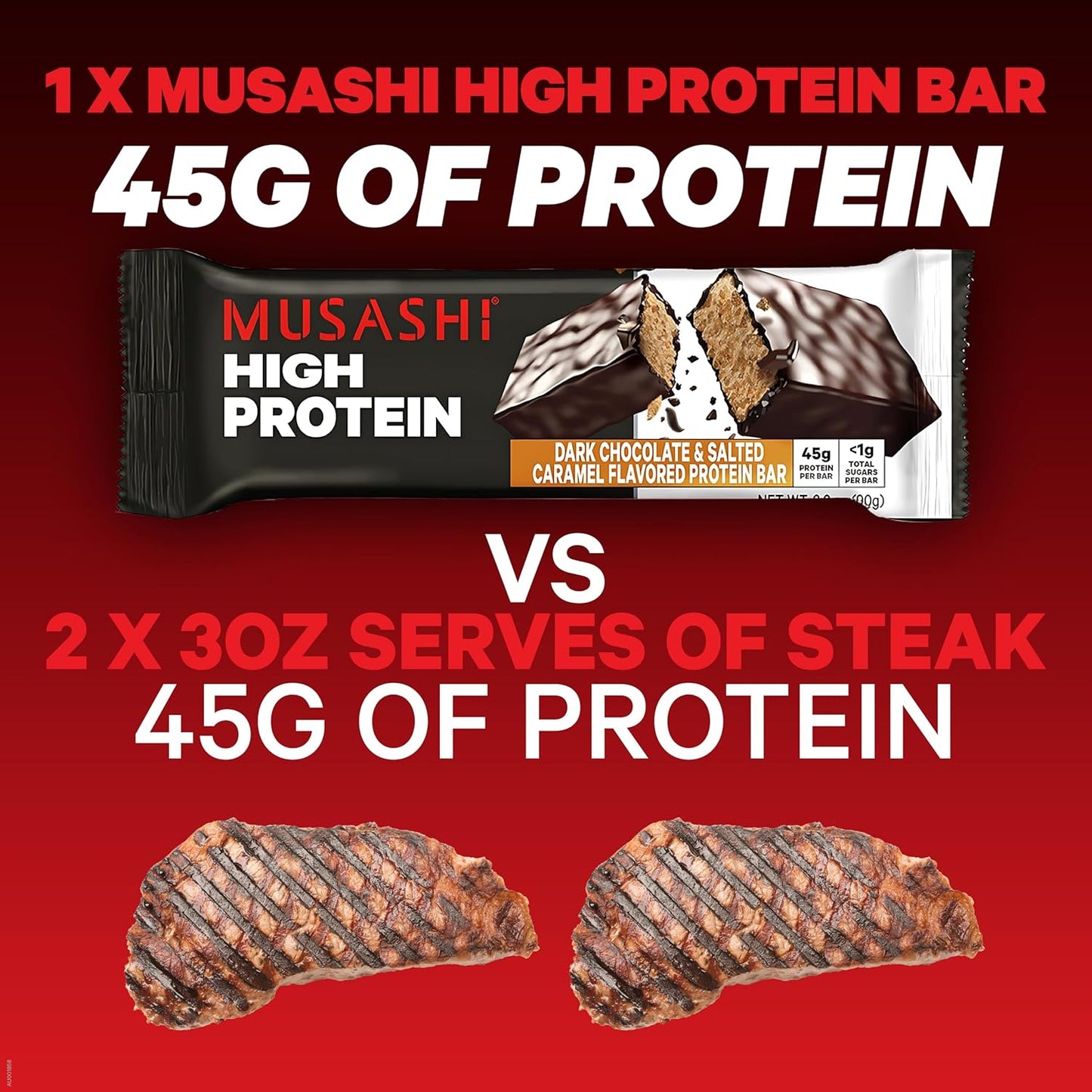 MUSASHI High Protein Bars, 12 Pack, 3.2 oz (90 g)