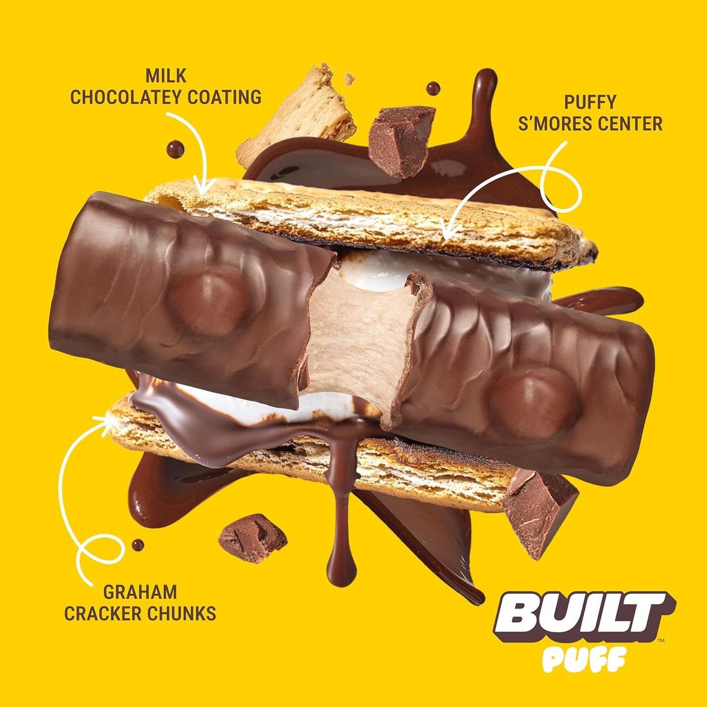 Built Bar, Puff Protein Bars, Strawberry Cream Puff, Collagen, Gluten-Free, 12 Bars