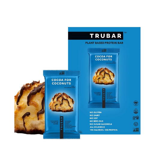 TRUBAR Vegan Protein Bars, Mint Chips, 12g Lean Protein, Healthy Snack Bars, 12 Count