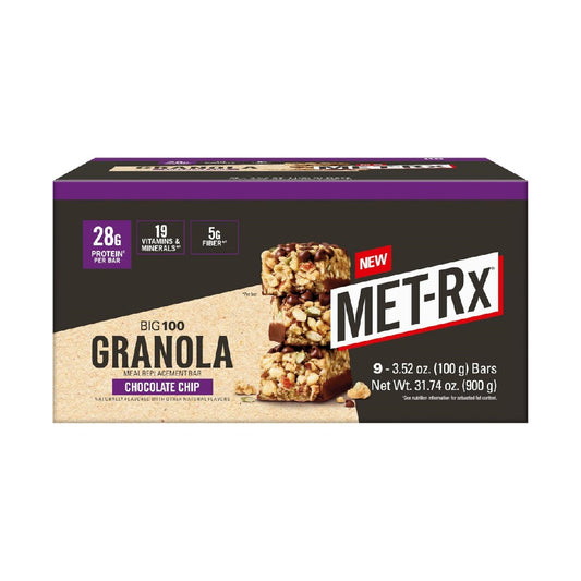 MET-Rx Big 100 Protein Bars, 9 Bars (1 Pack)