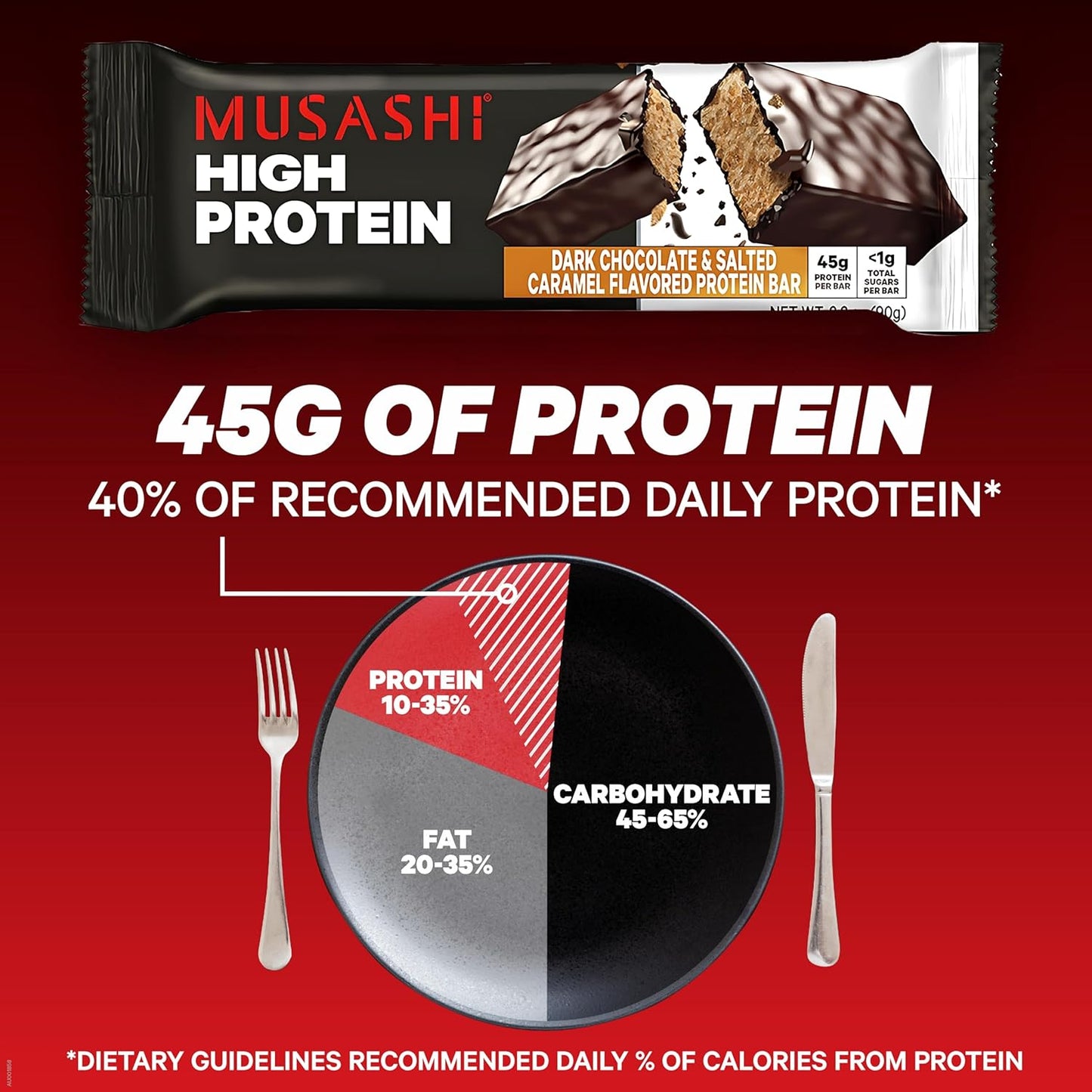 MUSASHI High Protein Bars, 12 Pack, 3.2 oz (90 g)